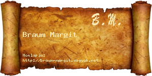 Braum Margit névjegykártya